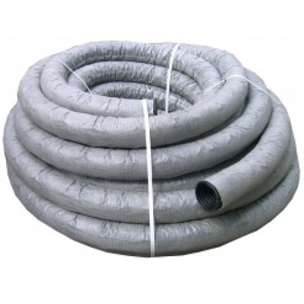 Труба дренажная гофр. однослойная ПНД  63/56-II (черная) с фильтром (бухта 50 м.) 22746